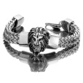 Hip Hop Stainless Steel Jewelry Lion Head Silver Jewelry Bracelet